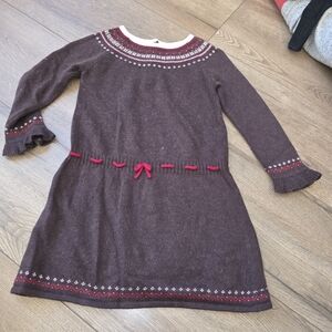 Janie and Jack Brown Dress with Red Accents